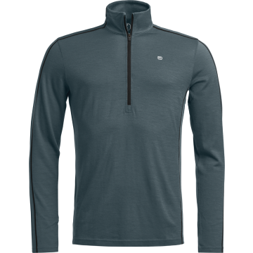 Maglia termica da uomo Ortovox 185 Rock'n'Wool Zip Neck Dark arctic grey