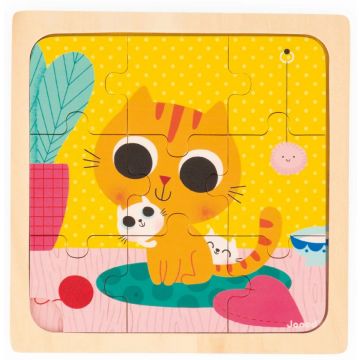 Puzzle Janod "Gatto Peanut" (9 pezzi)